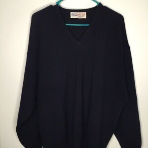 Castle knitwear Men's Navy 100% Lams Wool  Long Sleeve Sweater Irland Size 48